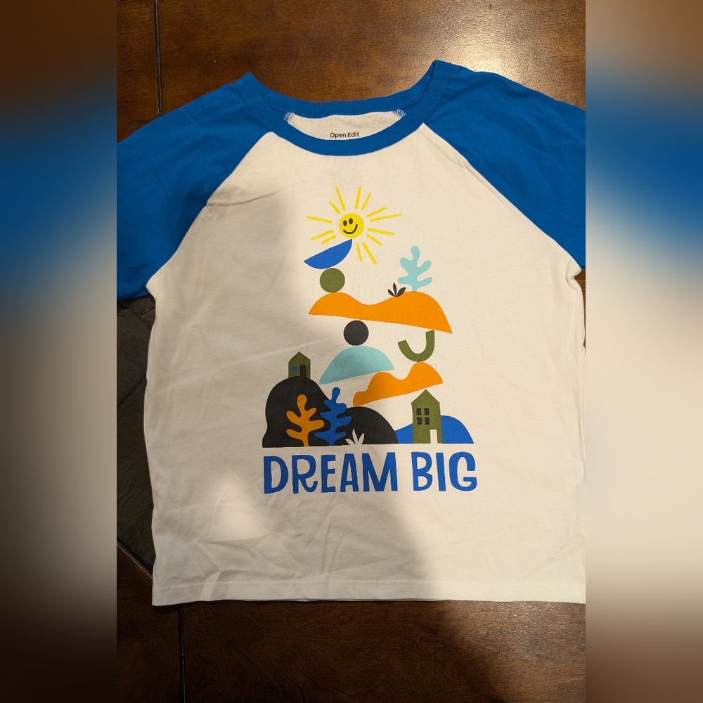 Kids Dream Big Blue and White Shirt